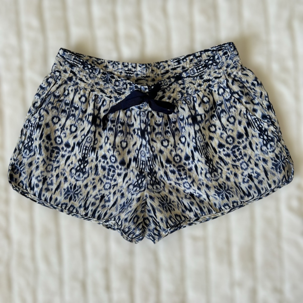 Joie Layana Tribal Print Silk Shorts with Tie-Front and Side Slits - Size XS